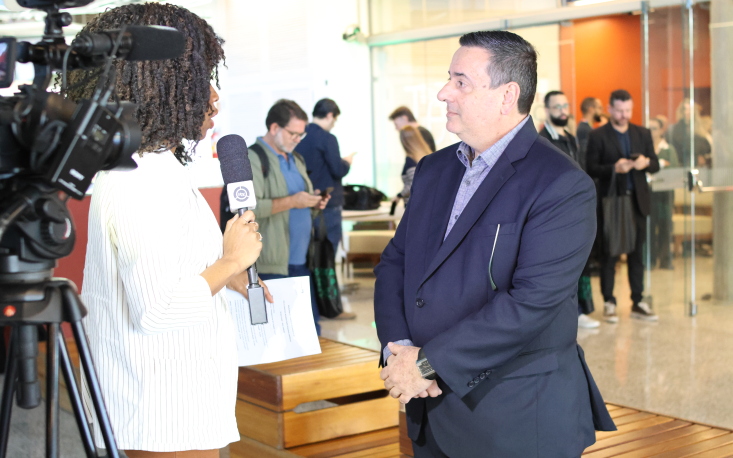 Edison Maltoni, presidente do Sincomercio Jundia&iacute; e Regi&atilde;o, em entrevista &agrave; TV de Itatiba 