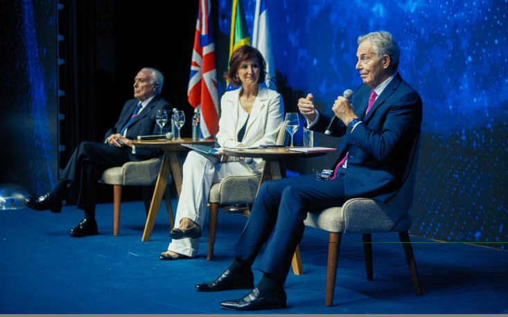 Tony Blair e Michel Temer participam de painel (Cr&eacute;dito: SIstema CNC)