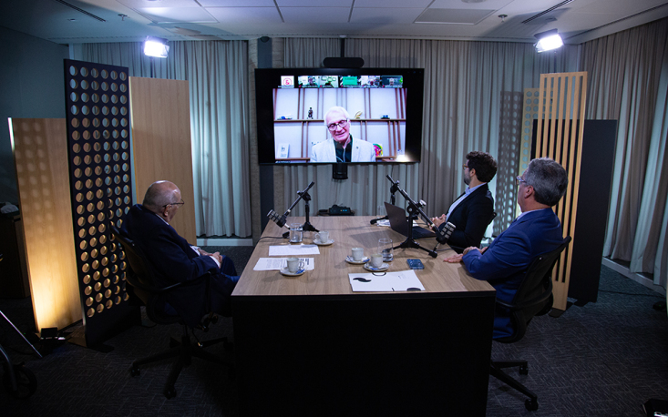 Na tela, Ivo Dall&rsquo;Acqua J&uacute;nior, presidente em exerc&iacute;cio da FecomercioSP