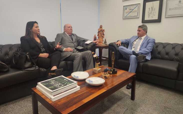 Representantes da FecomercioSP tiveram um encontro com o senador Efraim Filho. (Foto: Divulga&ccedil;&atilde;o/FecomercioSP)