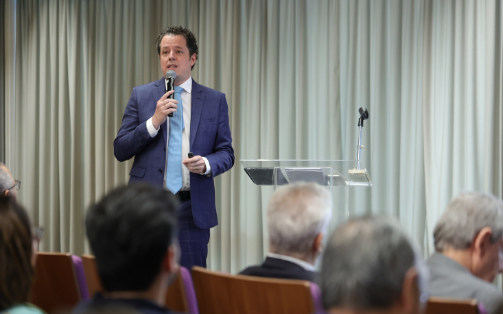 Danilo Barth Pires apresenta o Acordo Paulista como instrumento de conformidade e desjudicializa&ccedil;&atilde;o. (Foto: Edilson Dias/FecomercioSP)